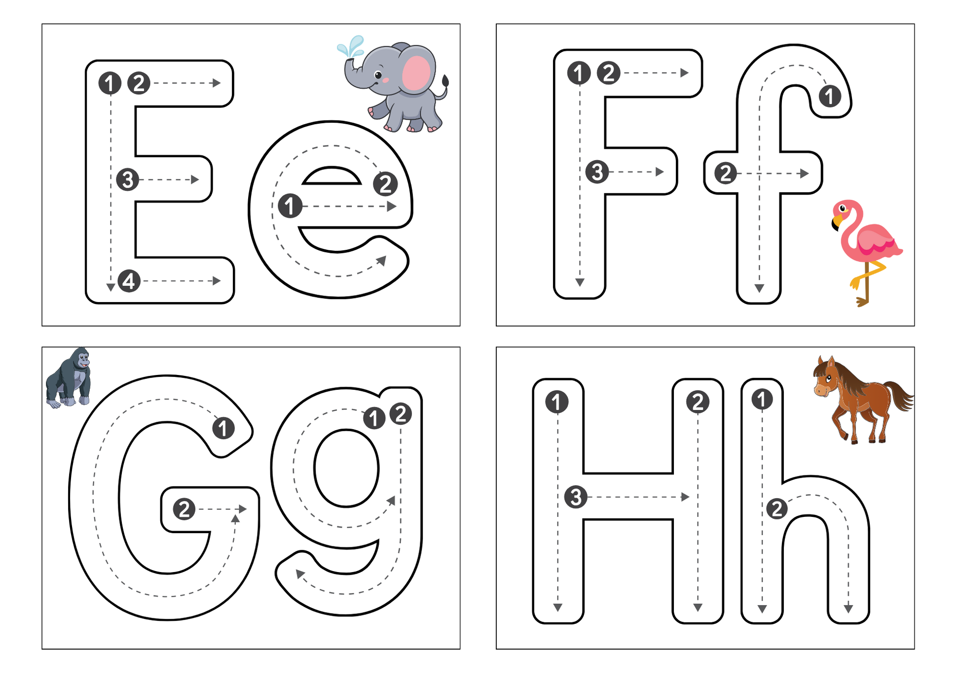 koululaisen aakkosharjoituksia