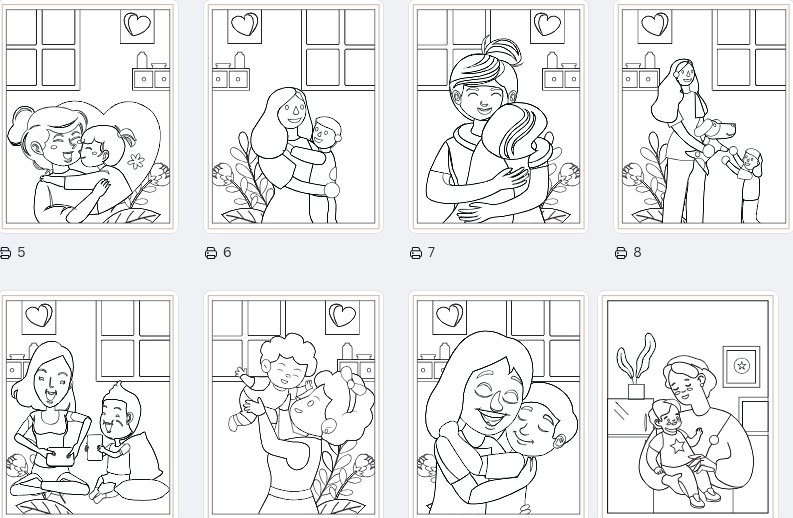 Rakkaudella äidille – Värityspaketti lapsilta äidille (PDF) 60-sivua ️❤️