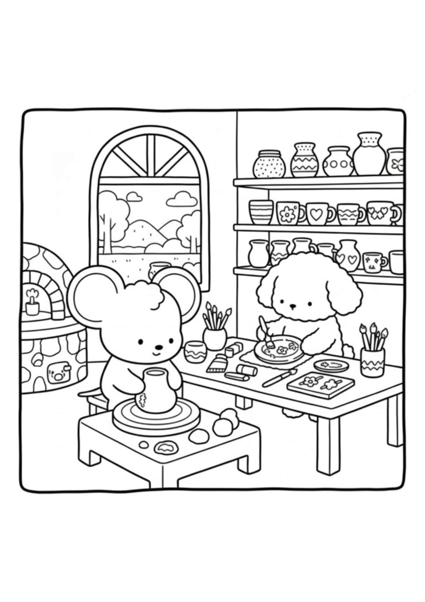 Cozy Friends - söpö tulostettava värityskirja aikuisille ja lapsille | 39 sivua söpöä väritystä