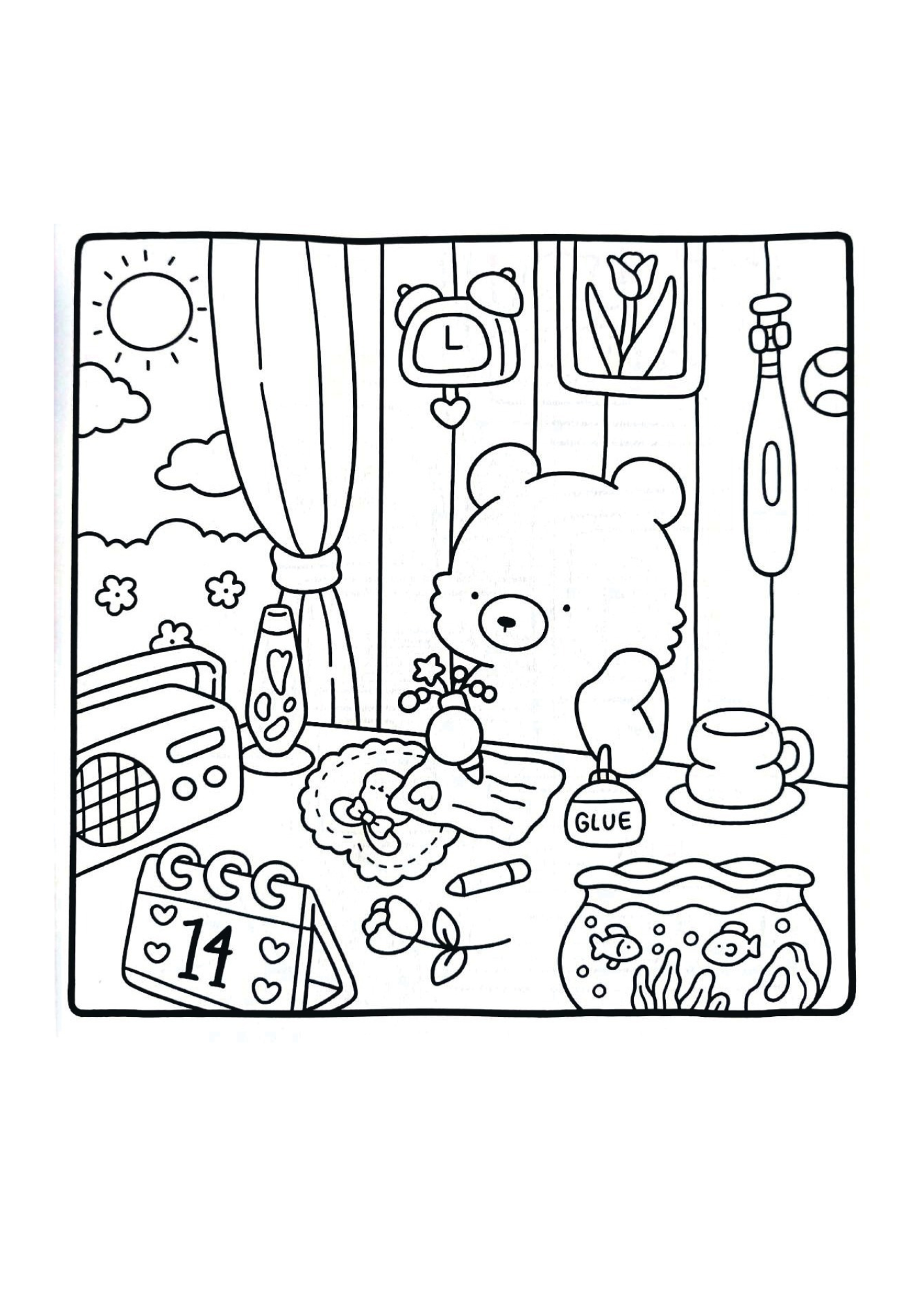 Cozy Friends - söpö tulostettava värityskirja aikuisille ja lapsille | 39 sivua söpöä väritystä