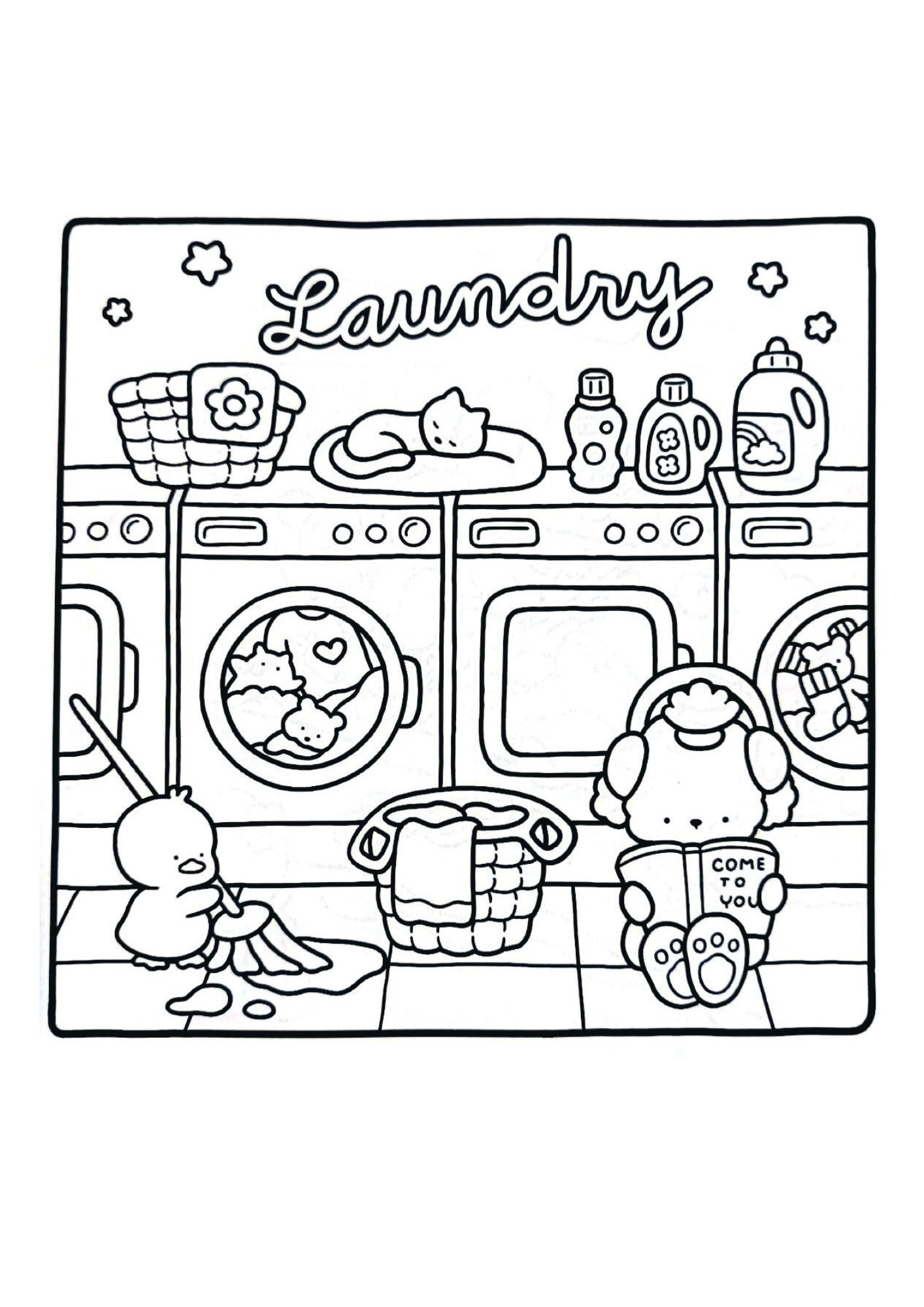 Cozy Friends - söpö tulostettava värityskirja aikuisille ja lapsille | 39 sivua söpöä väritystä