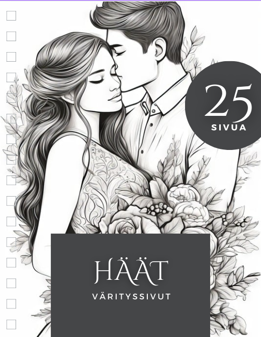 Hääpäivän värityspaketti – Puuhasivuja juhlan rauhallisiin hetkiin (tulostettava PDF)