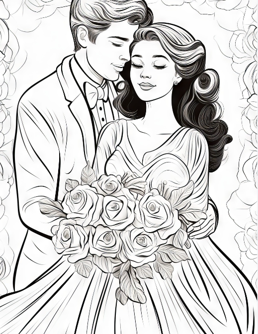 Hääpäivän värityspaketti – Puuhasivuja juhlan rauhallisiin hetkiin (tulostettava PDF)