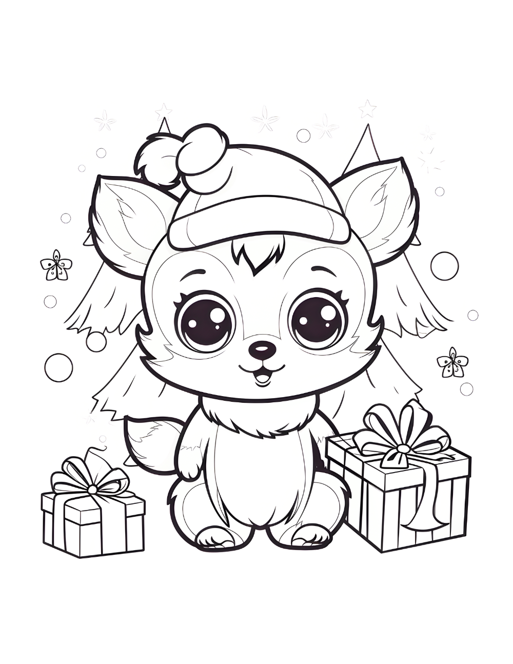 Helppo jouluinen värityskirja lapsille (PDF, tulostettava)