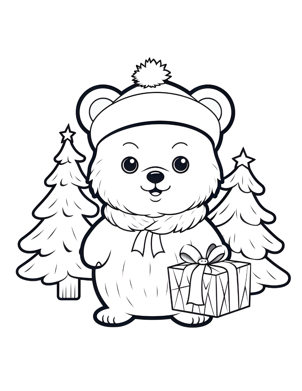 Helppo jouluinen värityskirja lapsille (PDF, tulostettava)