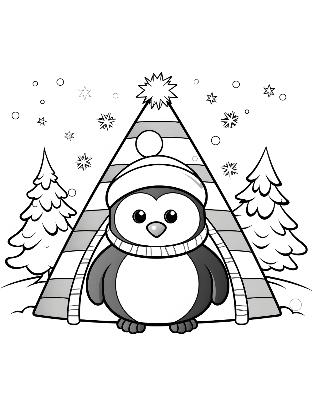 Helppo jouluinen värityskirja lapsille (PDF, tulostettava)
