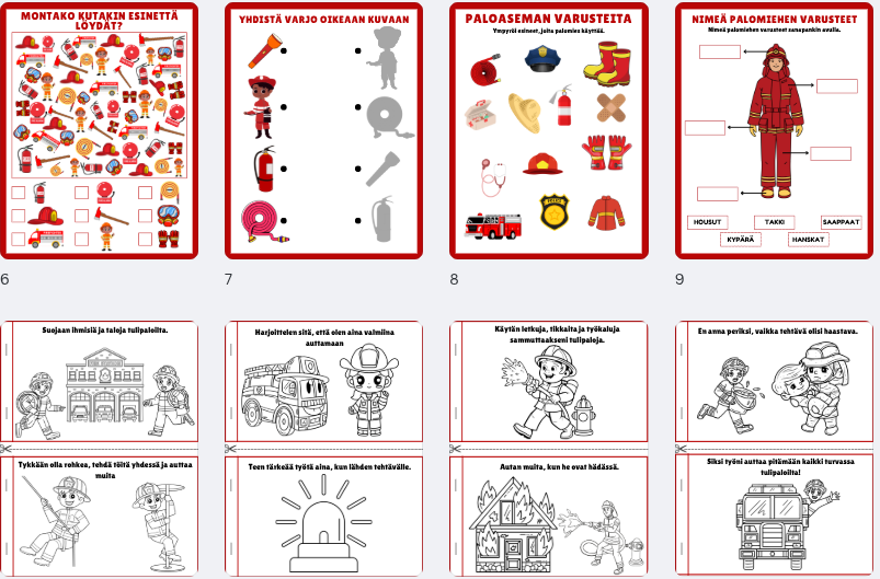 Paloasema puuhakirja lapsille ja koululaisille