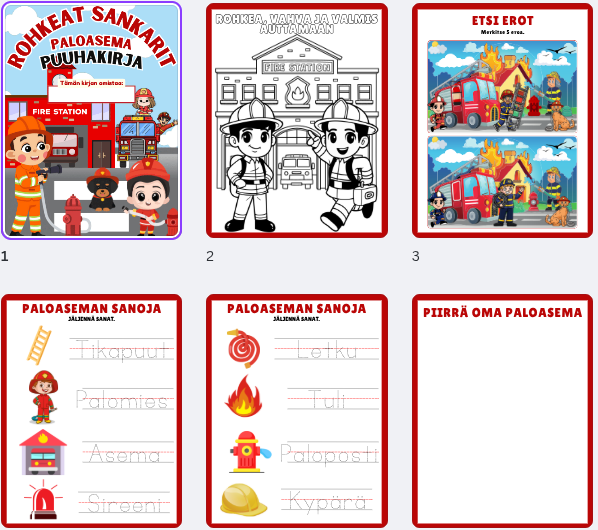 Paloasema puuhakirja eskarilaisille