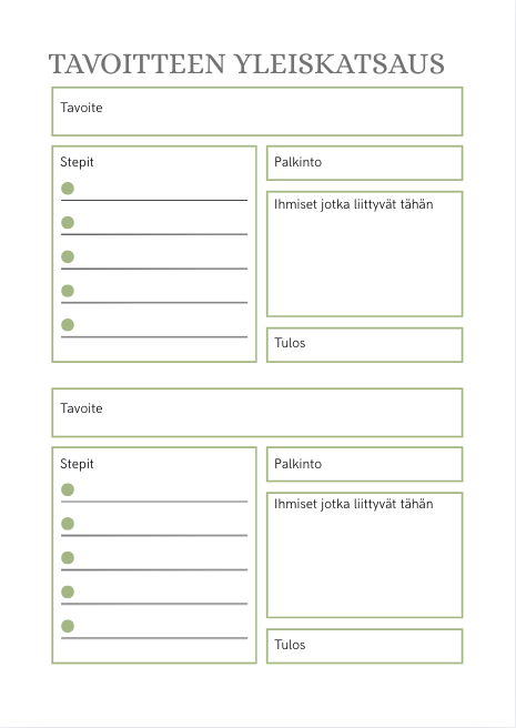 Suunta selkeäksi – Täytettävä työkirja tavoitteiden hahmottamiseen ja unelmiesi saavuttamiseen ✨ (PDF-ladattava)