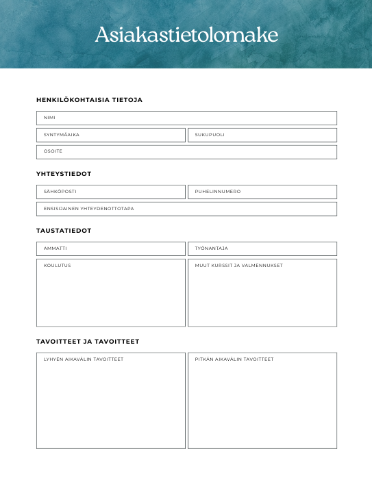 Työpohjat valmentajalle – Selkeytä istunnot ja rakenna luottamusta - valmennustapaamisten suunnittelija – Tuo selkeyttä, kasvua ja tuloksia valmennusmatkallesi! ✨🖋️✅