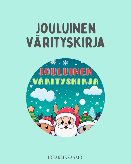 Helppo jouluinen värityskirja lapsille (PDF, tulostettava)