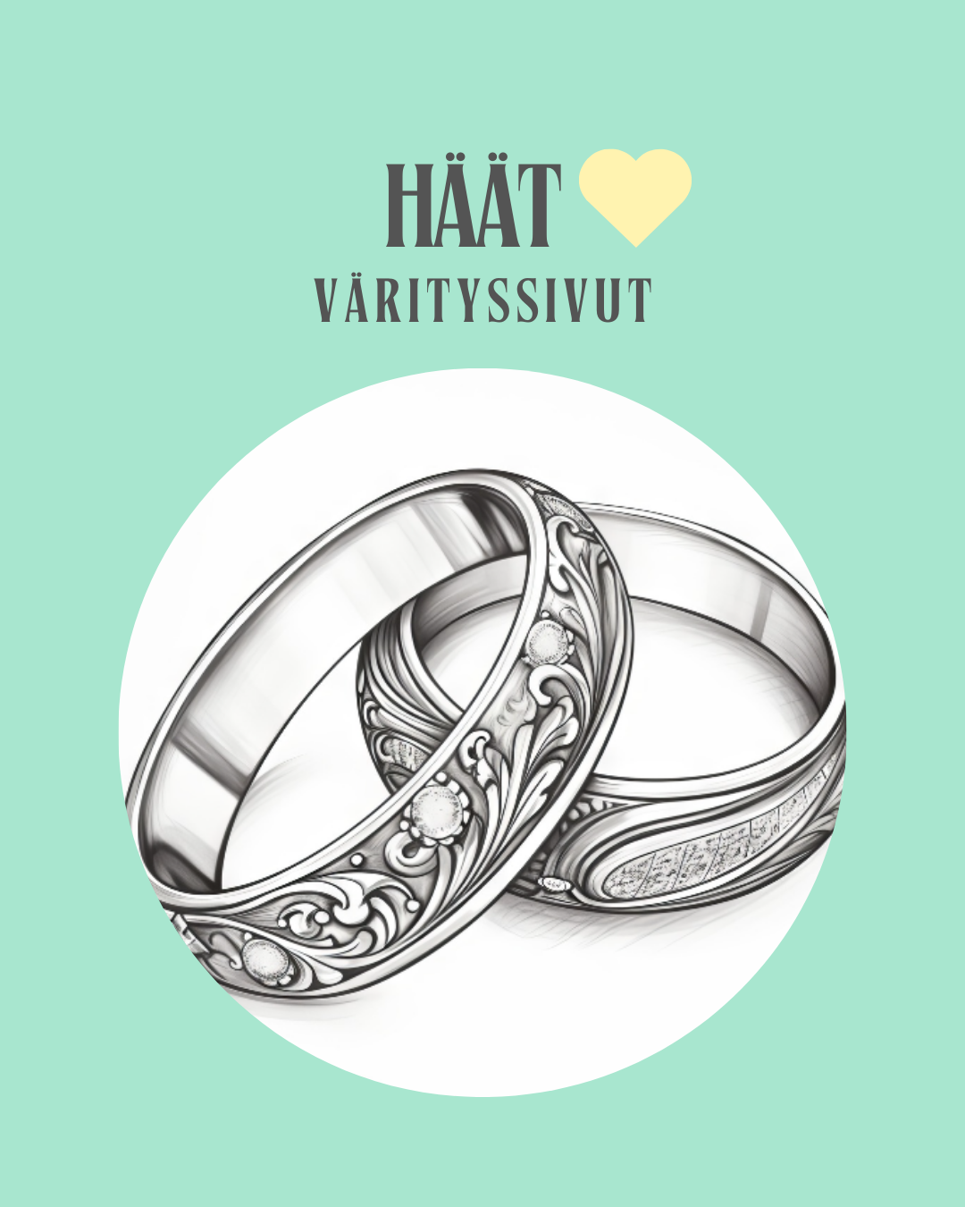 Hääpäivän värityspaketti – Puuhasivuja juhlan rauhallisiin hetkiin (tulostettava PDF)