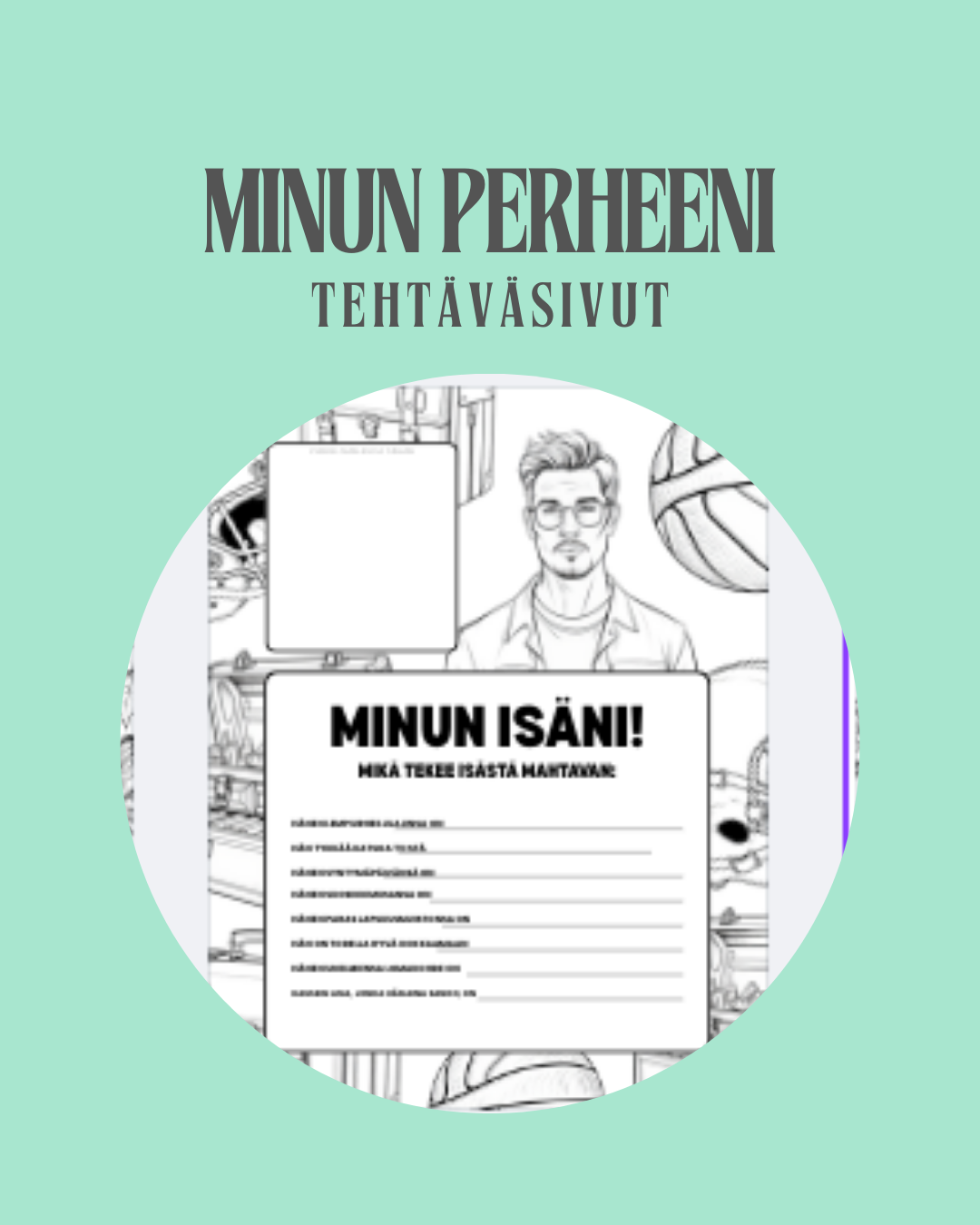 Perhehetken värityssivut – Hauskaa tekemistä ja tutustumista yhdessä – värityssivut lapsille ja perheille (PDF-ladattava) ✏️❤️