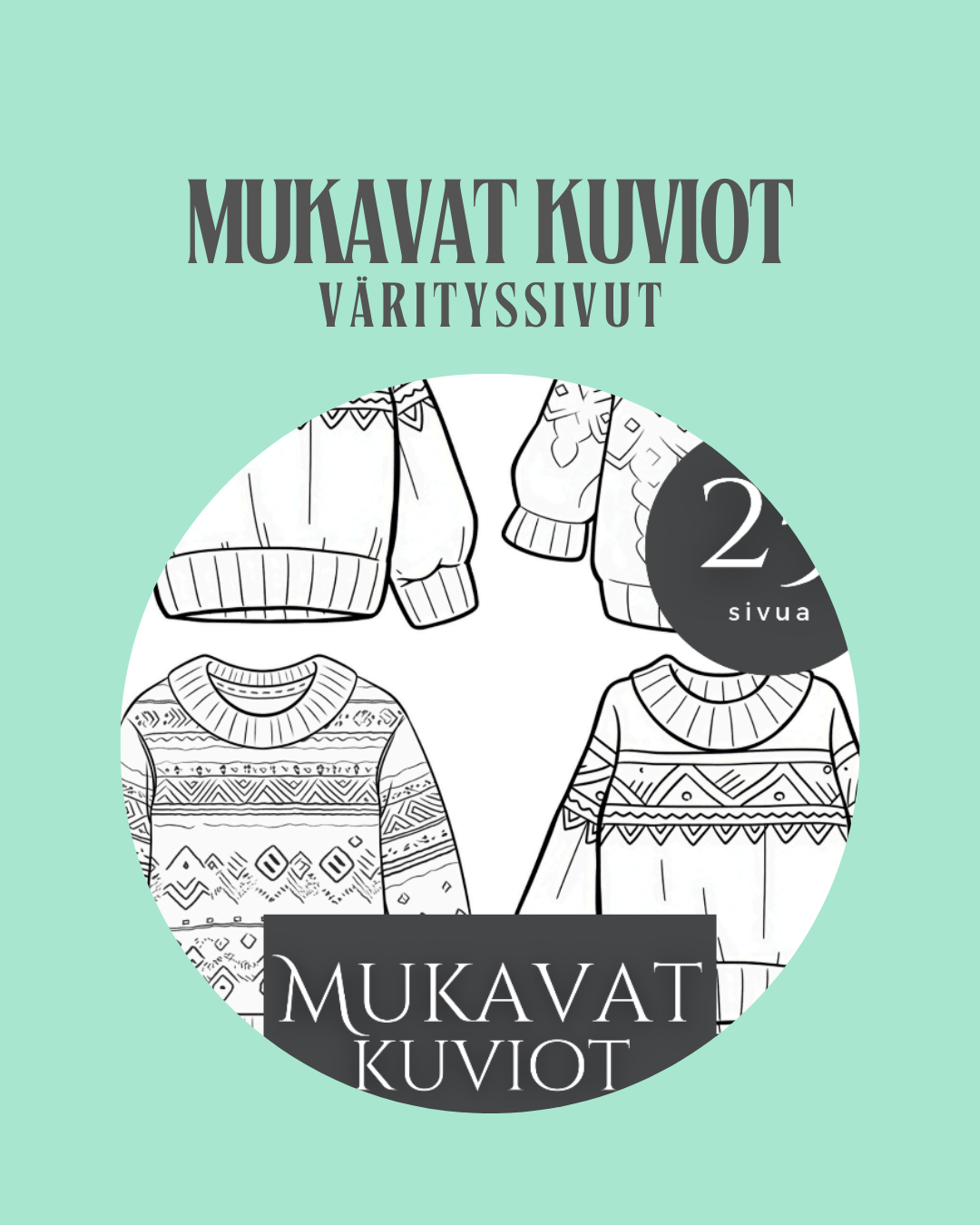 Rauhoittavat kuviot – Värityskirja aikuisille rentoutumiseen –  (PDF) 🎨
