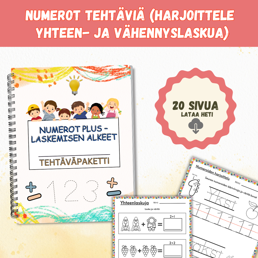 numerot tehtäviä lapsille