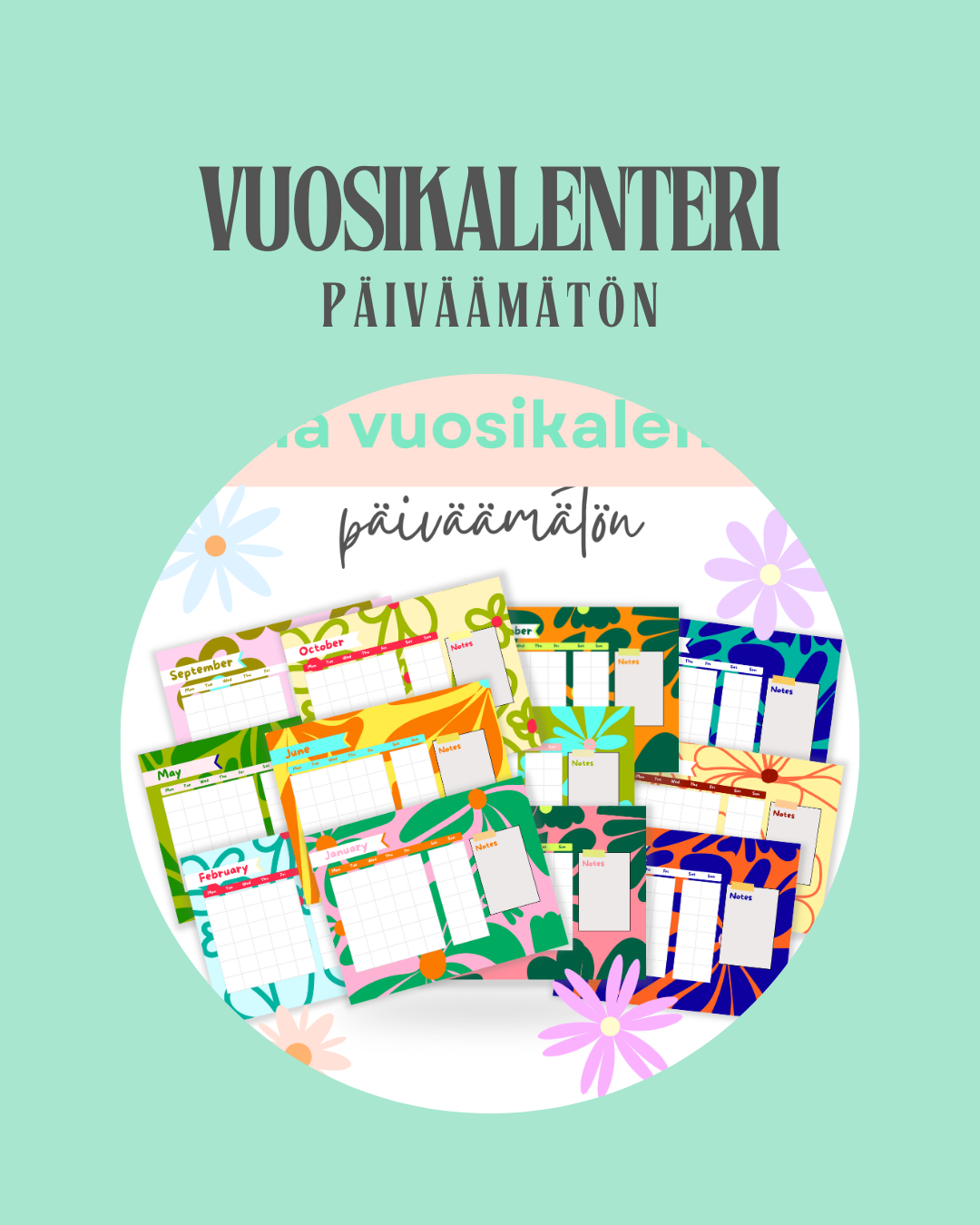 Päiväämätön vuosikalenteri – Kaunis työkalu arjen suunnitteluun 🌸