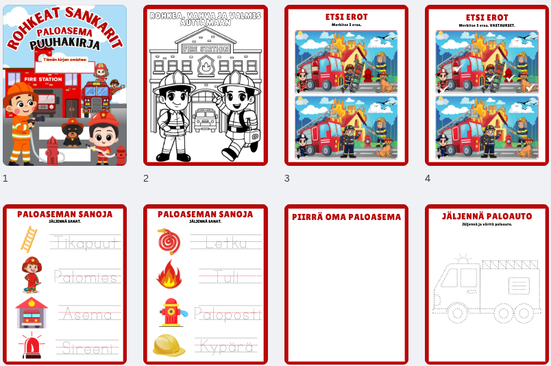 rohkeat sankarit puuhakirja lapsille