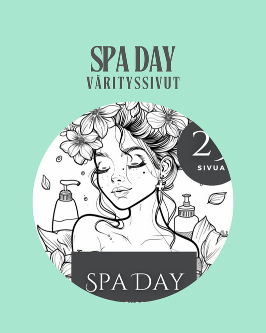 Värikylpy mielelle – Rentoutumissivut omaan rauhaan - Spa Day Värityssivut | Ideaklikkaamo