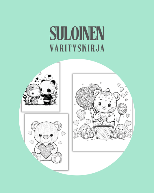 Suloisia kuvia väritettäväksi – Rauhallista tekemistä yhdessä ❤️ | Tulostettava puuhaa lapsille ja aikuisille