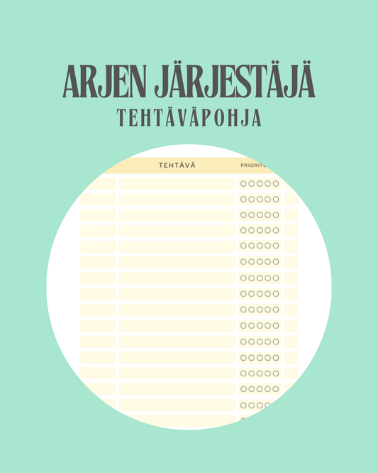 Arjen järjestäjä – Tulostettava tehtävälista (ilmainen)